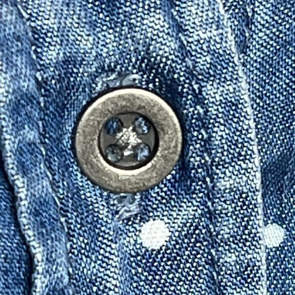 Philosophy chambray polka dot shirt dress size L - Picture 4 of 13